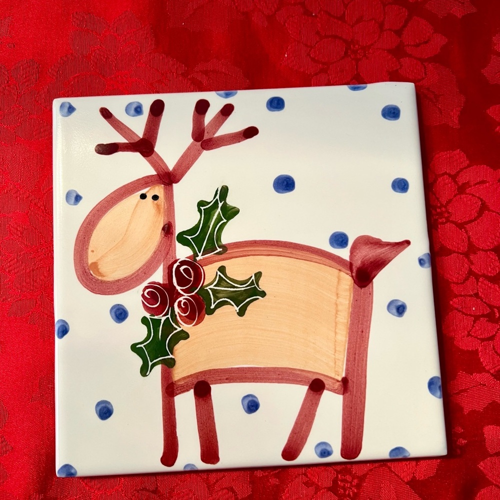 Holiday Reindeer Florida Tile Ceramic Tile. 6 1/4” x 6 1/4”.